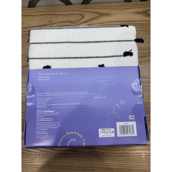 Wild Sage Asmara Diamond Shower Curtain 72"x72" In Color Tuxedo - Picture 3 of 5